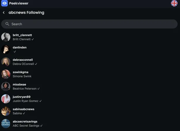 Dashboard di Peekviewer che monitora i follower. Dashboard di Peekviewer che monitora i follower.