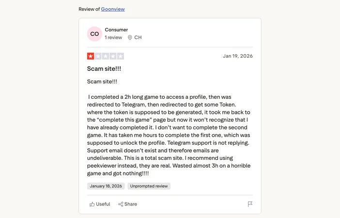Goonview Trustpilot reviews — real user experiences with the goonview app Goonview Trustpilot reviews — real user experiences with the goonview app