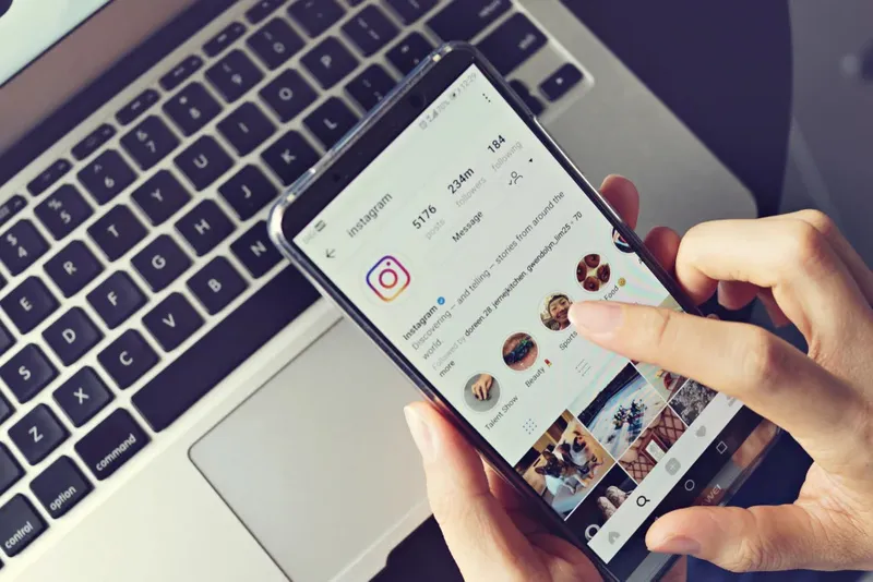 smartphone screen displaying Instagram highlights feature