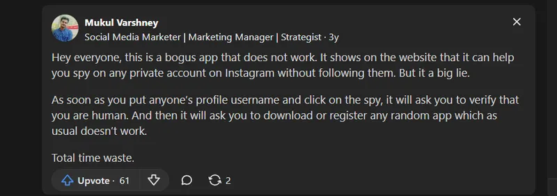 Instalooker Quora review 