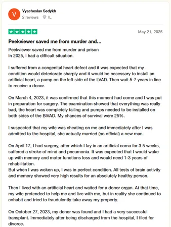 Peekviewer real customer reviews on Trustpilot
