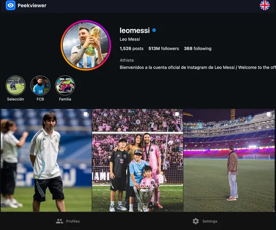 Peekviewer userspace showing Instagram safety for parents monitoring a child's account