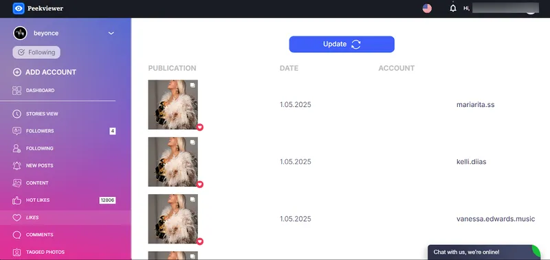 view followers in Peekviewer userspace
