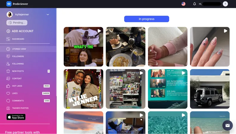 Peekviewer private Instagram viewer dashboard showing monitored profile activity, follower data, and user space Peekviewer private Instagram viewer dashboard showing monitored profile activity, follower data, and user space