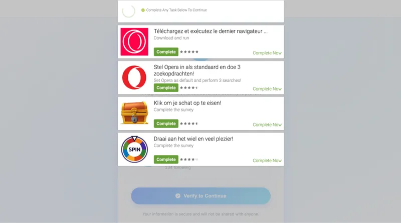 Swioz Instagram viewer scam showing survey redirect loop with no content delivered after verification steps Swioz Instagram viewer scam showing survey redirect loop with no content delivered after verification steps