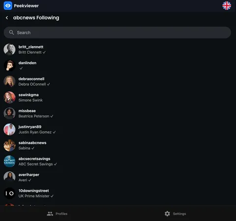 Peekviewer dashboard monitoring followers. Peekviewer dashboard monitoring followers.