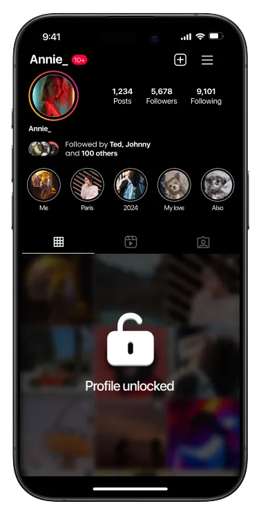 Peekviewer interface on iPhone